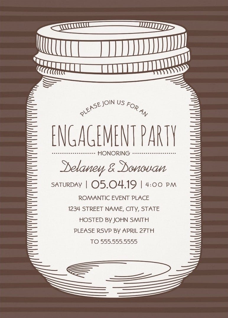 Mason Jar Engagement Party Invitations â Unique Rustic Country Cards